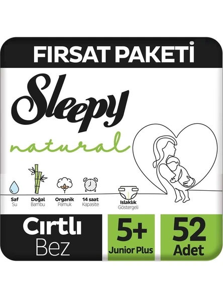 Sleepy Natural 5+ Numara Junior Plus 208'li Bebek Bezi ürün görseli 1