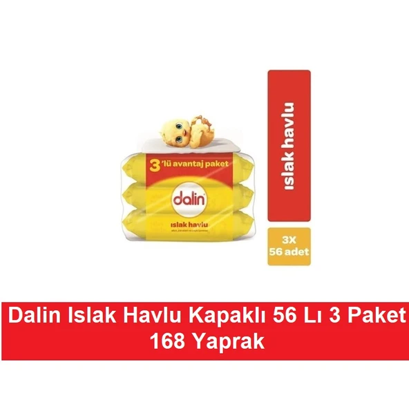 Dalin Islak Havlu Kapaklı 56 Lı X 3 Paket 168 Yaprak ürün görseli 1