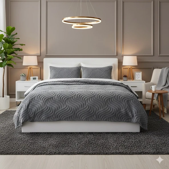 COMFORT YORGAN SETİ ÇİFT KİŞİLİK LUMOS GRİ ürün görseli 1