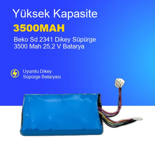 Beko Sd 2341 Dikey Süpürge 3500 Mah 25,2 V Batarya – Orjinal Uyumlu Uzun Ömürlü, Yüksek Performans Pil ürün görseli 1