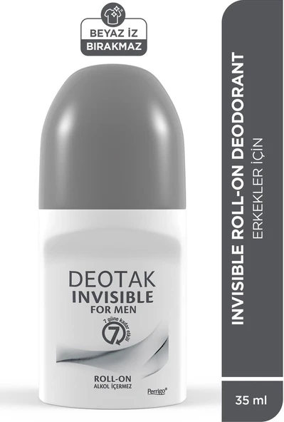 Deotak Invisible Erkek7 Güne Kadar Etkili Roll-On Deodorant 35 ML ürün görseli 1