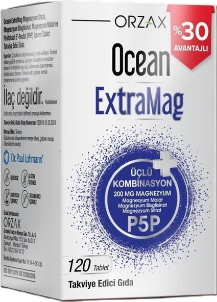 Orzax Ocean Extramag Takviye Edici Gıda 120 Tablet ürün görseli 1