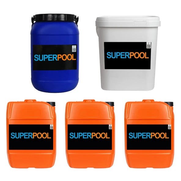 Superpool 5'li Havuz Bakım Kimyasal Seti 56'lık 25 Kg ürün görseli 1
