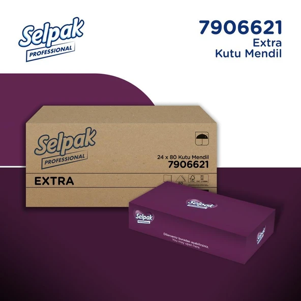 Selpak Professional Extra Kutu Mendil 21 x 18 cm 80 Yaprak x 24 Adet ürün görseli 1