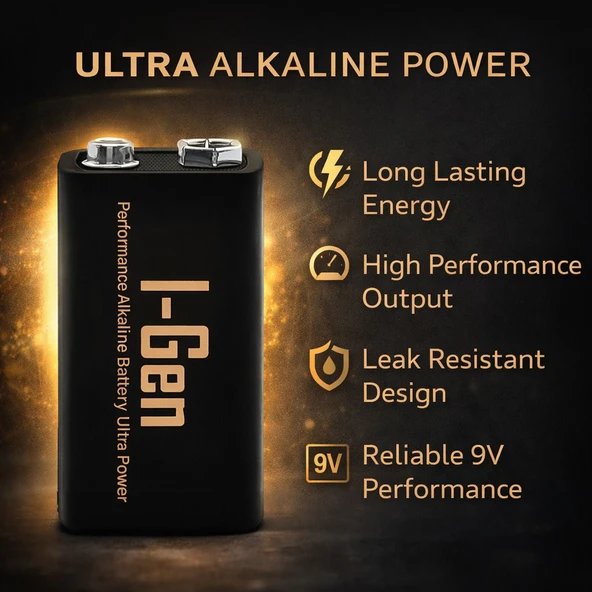 I-Gen 9V (6Lr61) Alkalin 9 Volt Pil 1 Adet - Resim 2