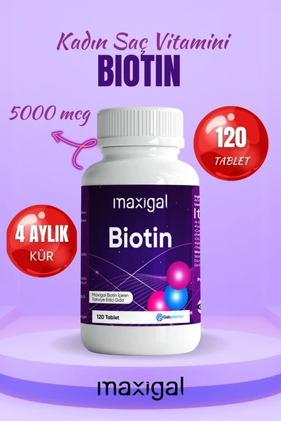 Maxigal Biotin Vitamin 5 Mg 120 Tablet - Resim 2