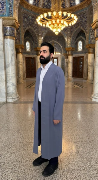 AEROBİN KUMAŞ LÜKS NAMAZ CÜBBESİ GRİ ürün görseli 1