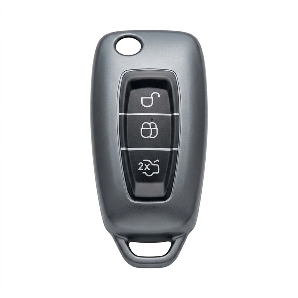 Ford Focus/Cmax/Fiesta/Mondeo/Transit Uyumlu Silikon Oto Anahtar Kumanda Kabı Kılıf Gri ürün görseli 1