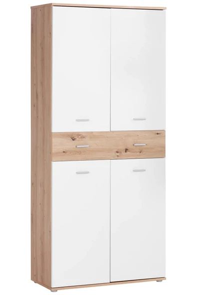 Tdesigno Tartu Ayakkabılık - Çok Amaçlı Dolap - AtlantikÇam-Beyaz - 80 cm ürün görseli 1