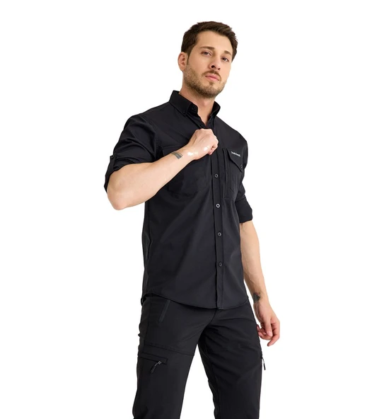 Q&Steinbock Sithonia Man Shirt Siyah ürün görseli 1
