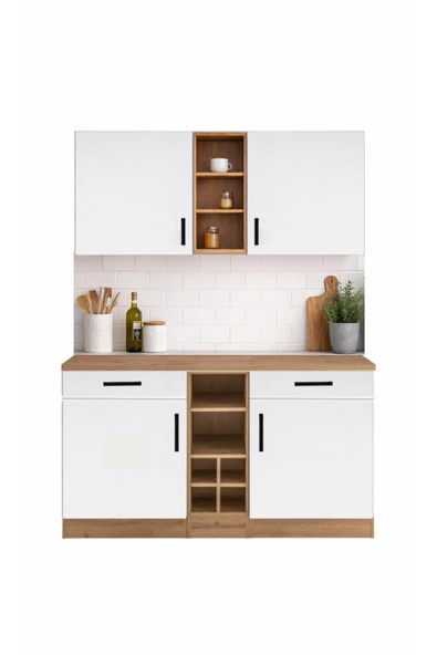 Tdesigno PAPATYA 2 ÇEKMECELİ 4 KAPAKLI ÇOK AMAÇLI DOLAP-MUTFAK DOLABI-MİKRODALGA-KİLER DOLABI-KAHVE KÖŞESİ ürün görseli 1