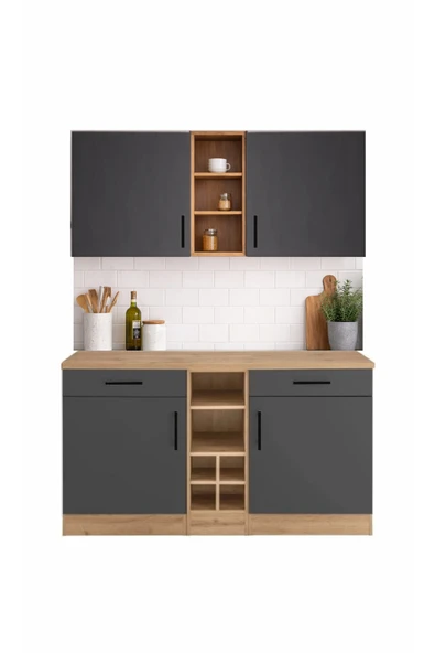 Tdesigno PAPATYA 2 ÇEKMECELİ 4 KAPAKLI ÇOK AMAÇLI DOLAP-MUTFAK DOLABI-MİKRODALGA-KİLER DOLABI-KAHVE KÖŞESİ ürün görseli 1