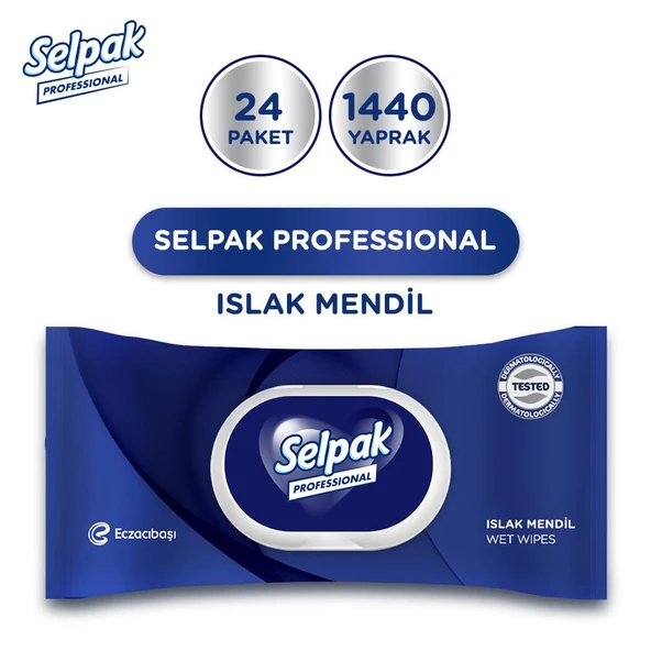 Selpak Professional Islak Mendil 60 Yaprak x 24 Adet ürün görseli 1
