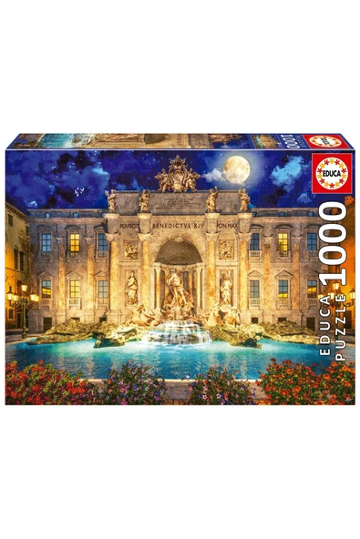 Educa 1000 Parça Roma Trevi Çeşmesi Puzzle - 19923 - Fontana Di Trevi Rome ürün görseli 1