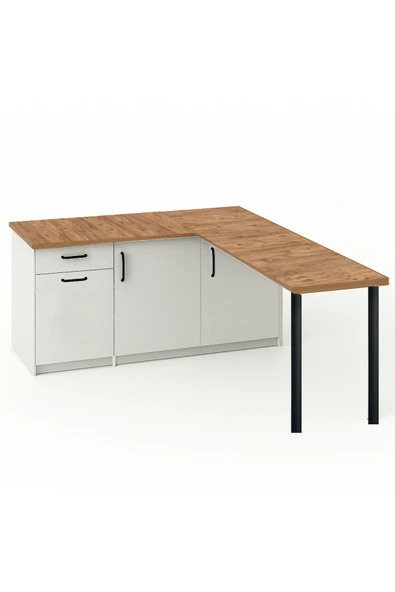 Tdesigno MAY MUTFAK ADASI-L MUTFAK ADASI-1 ÇEKMECELİ 3 KAPAKLI-ÇOK AMAÇLI DOLAP-ALT MODÜL-KİLER - 150 CM ürün görseli 1