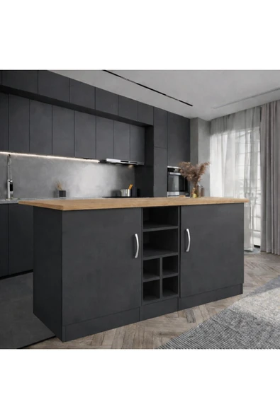 Tdesigno WANDA 2 KAPAKLI MUTFAK ADASI - ÇOK AMAÇLI DOLAP - HAZIR MUTFAK DOLABI - ERZAK - KİLER DOLABI ürün görseli 1