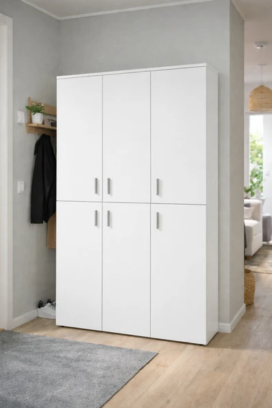 Tdesigno Keila Ayakkabılık - Çok Amaçlı Dolap - Kiler Dolabı - Beyaz - 120 cm ürün görseli 1
