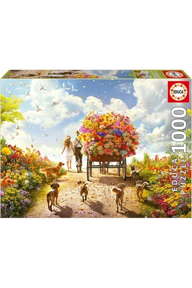 Educa 1000 Parçalık Çiçek Taşıyan Araba - 19921 - Carrying Flowers ürün görseli 1