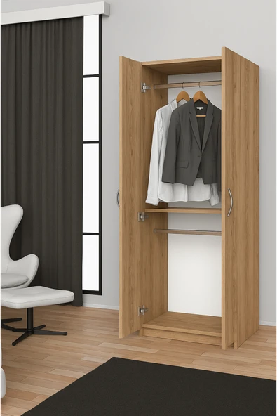Tdesigno Sahar Giyinme Dolabı - Çok Amaçlı Dolap - Gardırop 60 Cm-2 Kapaklı ürün görseli 1