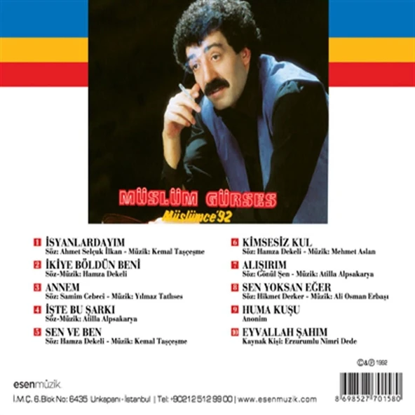 Müslüm Gürses Müslümce 92 - Plak - Resim 2