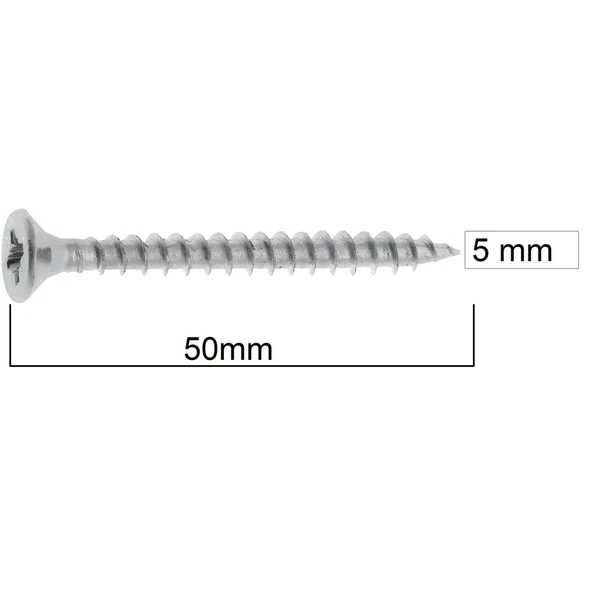 Meridyen Sunta Vidası 5x50 (200 Adet) - Resim 2