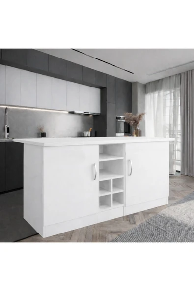 Tdesigno WANDA 2 KAPAKLI MUTFAK ADASI - ÇOK AMAÇLI DOLAP - HAZIR MUTFAK DOLABI - ERZAK - KİLER DOLABI ürün görseli 1