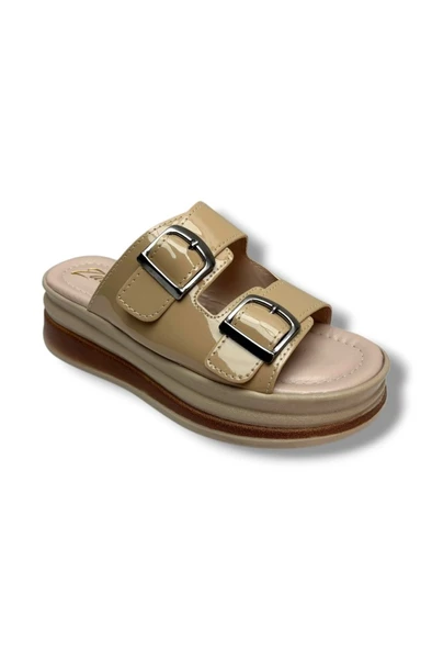 Zabina 9622-26 Rugan Çift Tokalı Ultra Soft Anatomik Kadın Terlik ürün görseli 1