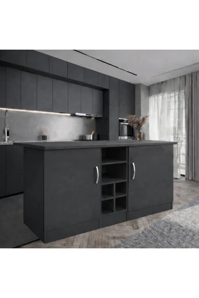 Tdesigno WANDA 2 KAPAKLI MUTFAK ADASI - ÇOK AMAÇLI DOLAP - HAZIR MUTFAK DOLABI - ERZAK - KİLER DOLABI ürün görseli 1