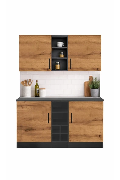 Tdesigno AYZA 4 KAPAKLI ÇOK AMAÇLI DOLAP-MUTFAK DOLABI-MİKRODALGA-ERZAK-AİRFRYER-KİLER DOLABI-KAHVE KÖŞESİ ürün görseli 1