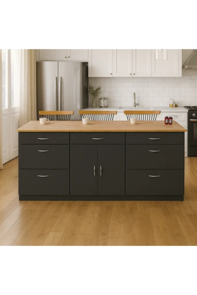 Tdesigno Saki Mutfak Adası -180 Cm - Tezgah Dahil ürün görseli 1