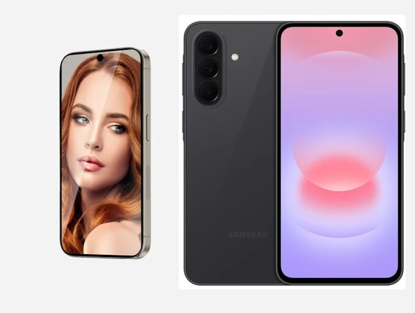 Samsung Galaxy A37 ile Uyumlu Ayna (Mirror) 9H Kırılmaz Nano Ekran Koruyucu | Ekran Kapalıyken Ayna ürün görseli 1