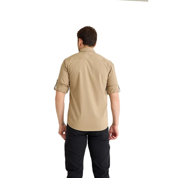 Q&Steinbock Sithonia Man Shirt Bej - Resim 4