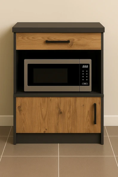 Tdesigno Dora Çok Amaçlı Dolap - Mikrodalga - Erzak - Mutfak - Kiler Dolabı - 60 cm ürün görseli 1