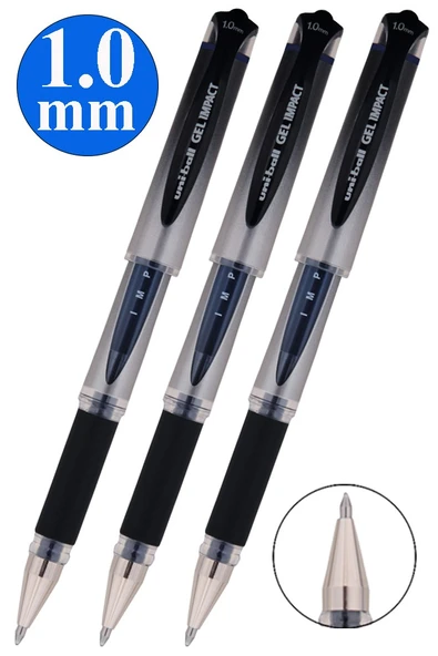 Mavi İmza Kalemi 3 Adet Uniball Gel İmpact 1.0 mm Roller Pilot Kalem Um-153S Roller Uçlu Likit Mürekkepli Pilot Kalem ürün görseli 1
