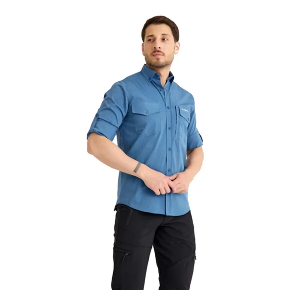 Q&Steinbock Sithonia Man Shirt Mavi ürün görseli 1