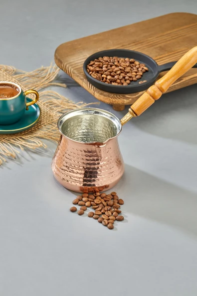 Cooker 550 ml Dövme Bakır El Yapımı Cezve Kahve Cezvesi BK016 ürün görseli 1