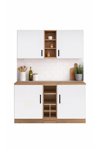 Tdesigno AYZA 4 KAPAKLI ÇOK AMAÇLI DOLAP-MUTFAK DOLABI-MİKRODALGA-ERZAK-AİRFRYER-KİLER DOLABI-KAHVE KÖŞESİ ürün görseli 1