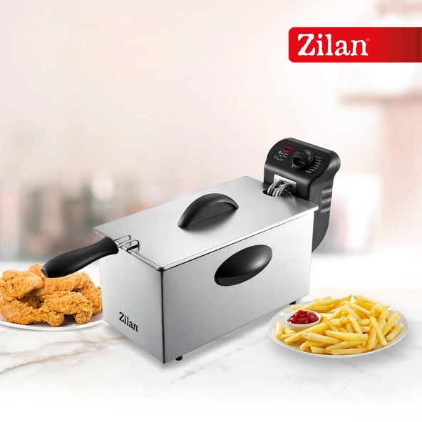 Zilan ZLN1819 Fritöz | 3L | 2180W | Paslanmaz Çelik Derin Yağ Fritözü Ayarlanabilir Termostatlı ürün görseli 1