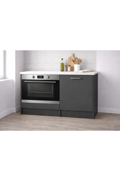 Tdesigno Mia Ankastre Fırın Modülü-Çok Amaçlı Dolap -110 cm -1 Kapaklı-Laminat Beyaz Tezgah Dahil ürün görseli 1