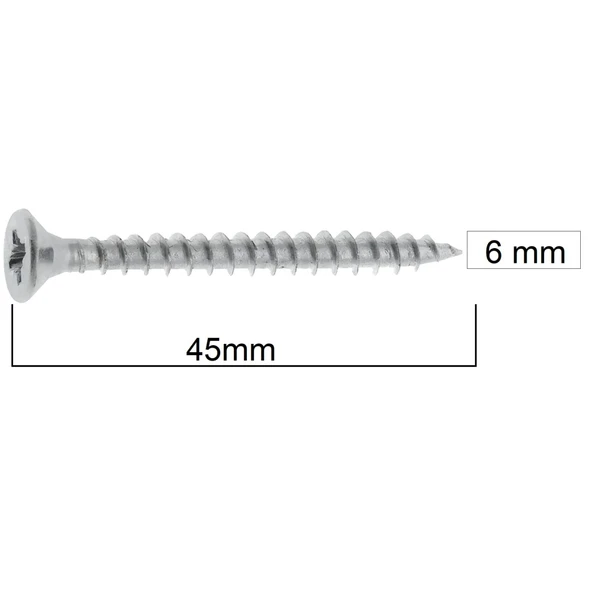 Meridyen Sunta Vidası 6x45 (200 Adet) - Resim 2