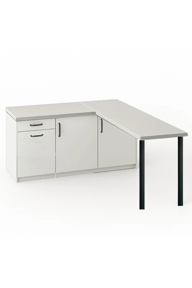 Tdesigno MAY MUTFAK ADASI-L MUTFAK ADASI-1 ÇEKMECELİ 3 KAPAKLI-ÇOK AMAÇLI DOLAP-ALT MODÜL-KİLER - 150 CM ürün görseli 1