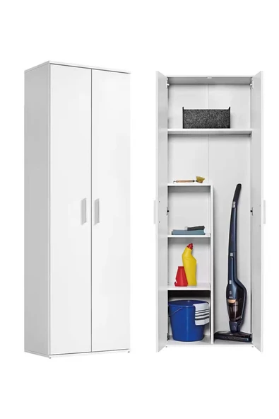 Tdesigno Aymo Paspas,Süpürge - Temizlik Malzeme Dolabı - Çok Amaçlı Dolap - Banyo Dolabı - 60 CM ürün görseli 1