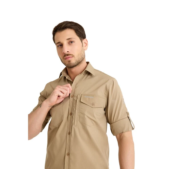 Q&Steinbock Sithonia Man Shirt Bej ürün görseli 1