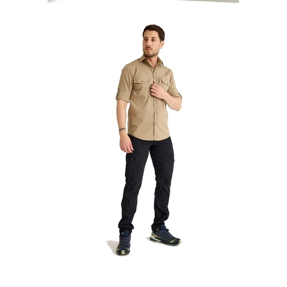 Q&Steinbock Sithonia Man Shirt Bej - Resim 3