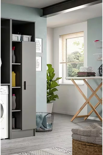 Tdesigno Sava Temizlik Malzeme Dolabı - Çok Amaçlı Dolap - Banyo Dolabı - 60 CM ürün görseli 1