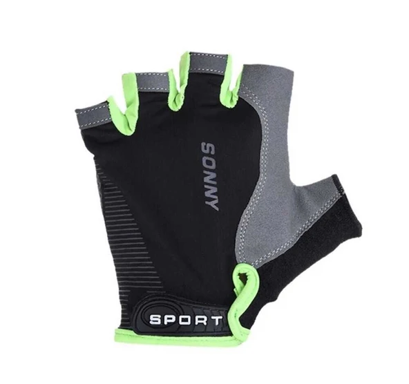 SPORT SONNY XBYC-HJ-1502 KISA PARMAK ELDİVEN L SİYAH YEŞİL ürün görseli 1