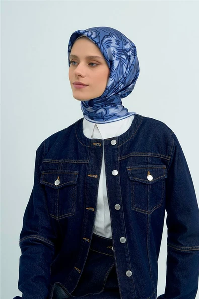 9539 ARMİNE SAF İPEK EŞARP - Resim 4