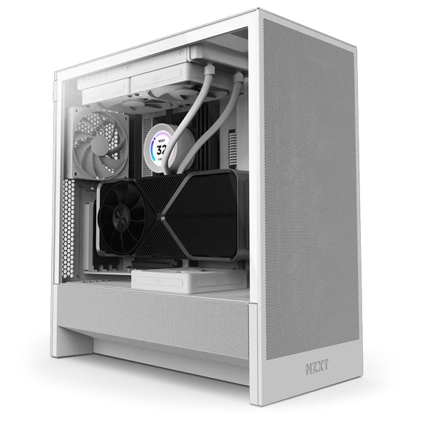 NZXT H5 Flow Edition USB 3.2 USB-C Beyaz E-ATX Mid Tower Kasa CC-H52FW-01 ürün görseli 1