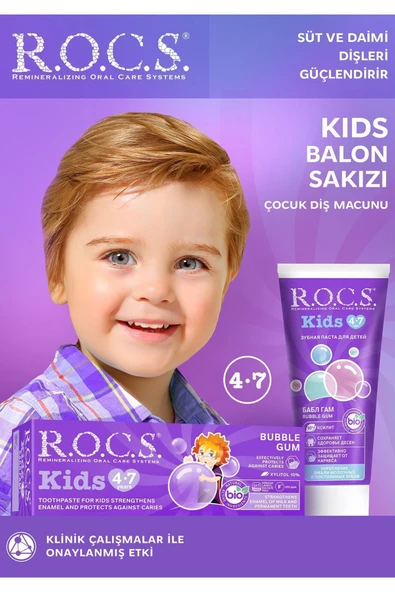 Rocs Kids Balon Sakızı Diş Macunu 4-7 Yaş 35 Ml ürün görseli 1