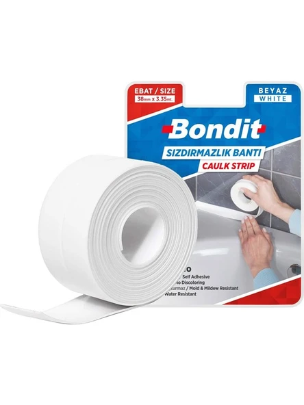 Bondit Dayanıklı Su Geçirmez Sızdırmazlık Bandı Beyaz 38mmx3.35mt ürün görseli 1